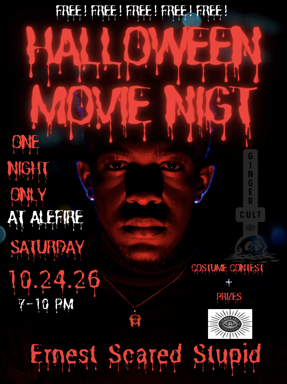 Free Halloween Movie Night, Costume Contest and Prizes at Alefire
