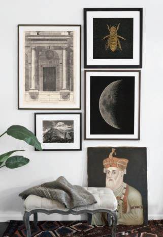 Segal recommends framing each piece in a way that best complements the art inside- not in response to other frames indoor collection or the decor of a room.