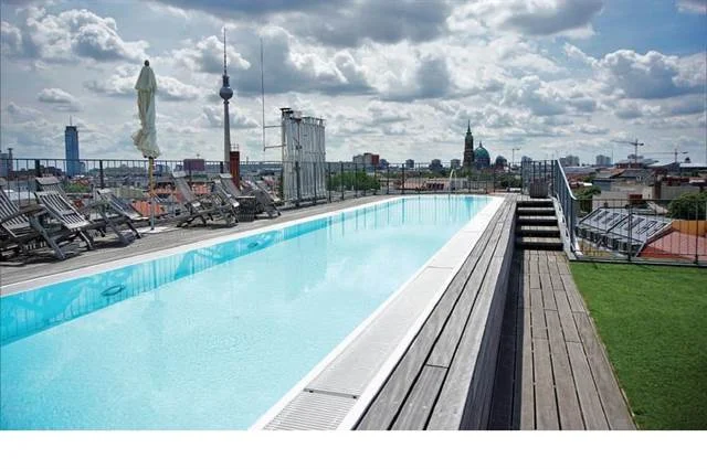 The exterior and pool in a Mitte Penthouse.