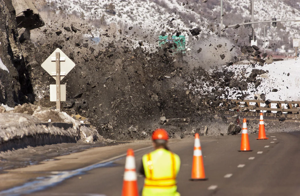 Rock mitigation on Highway 82 near the Aspen airport in Colorado