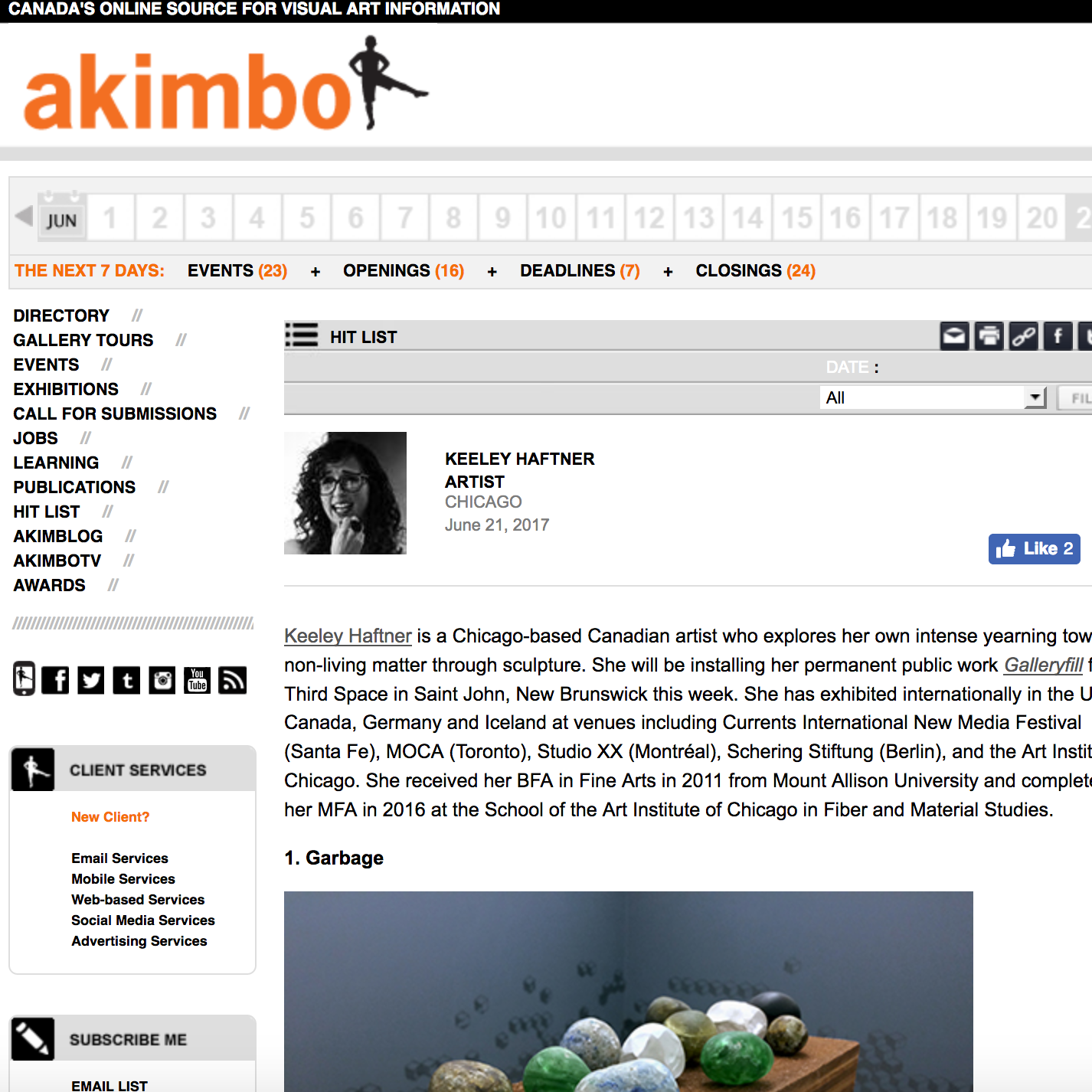 2017: Akimbo Hit List