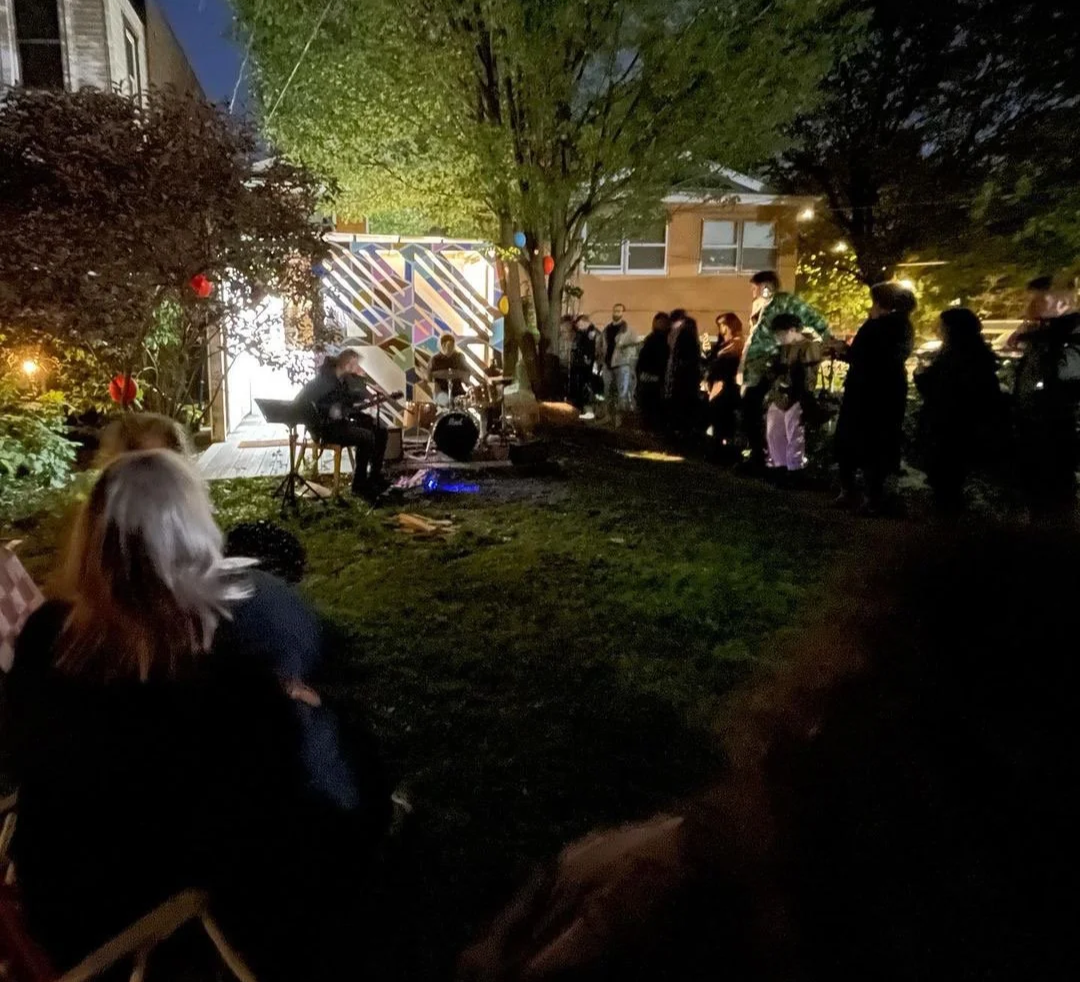  At the evening of the opening, “Tesselescence (The Franklin Outdoor)” became a stage for live music performed by Dan Sullivan and his Folk Rock band, Nad Navillus. The gallery is open to the public year round, regardless of the weather, by appointme