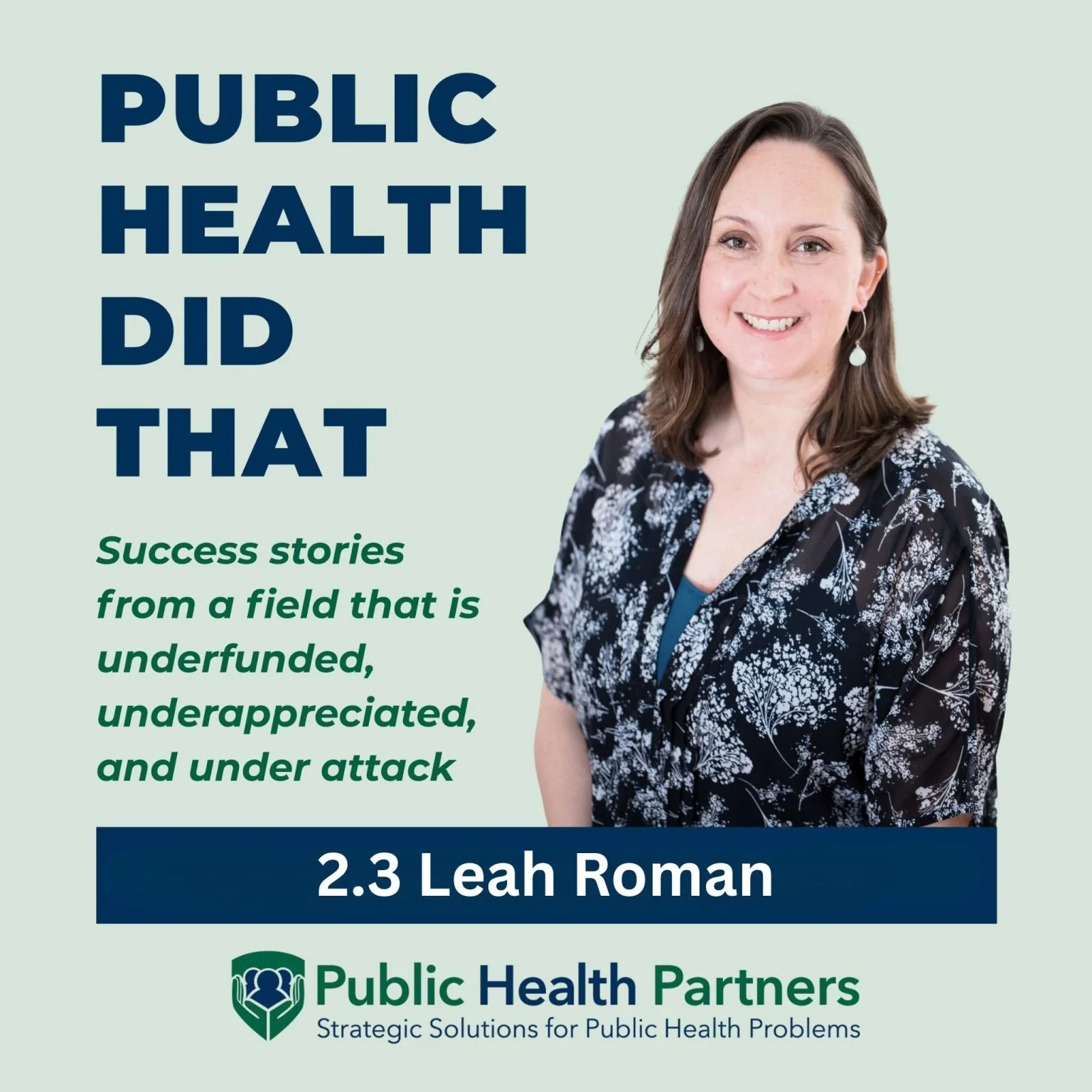 Public Health Did That podcast art for episode 2.3 with Leah Roman