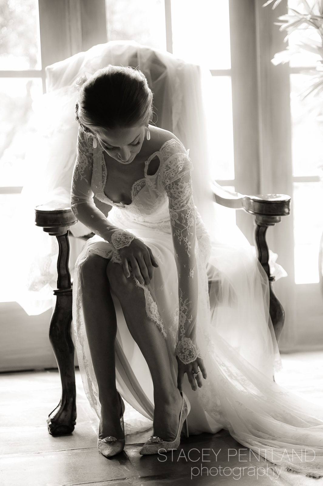 If you are wondering who made this gorgeous dress with the pretty and delicate lace, the dress is designed and created by Inbal Dror , a designer from Israel.