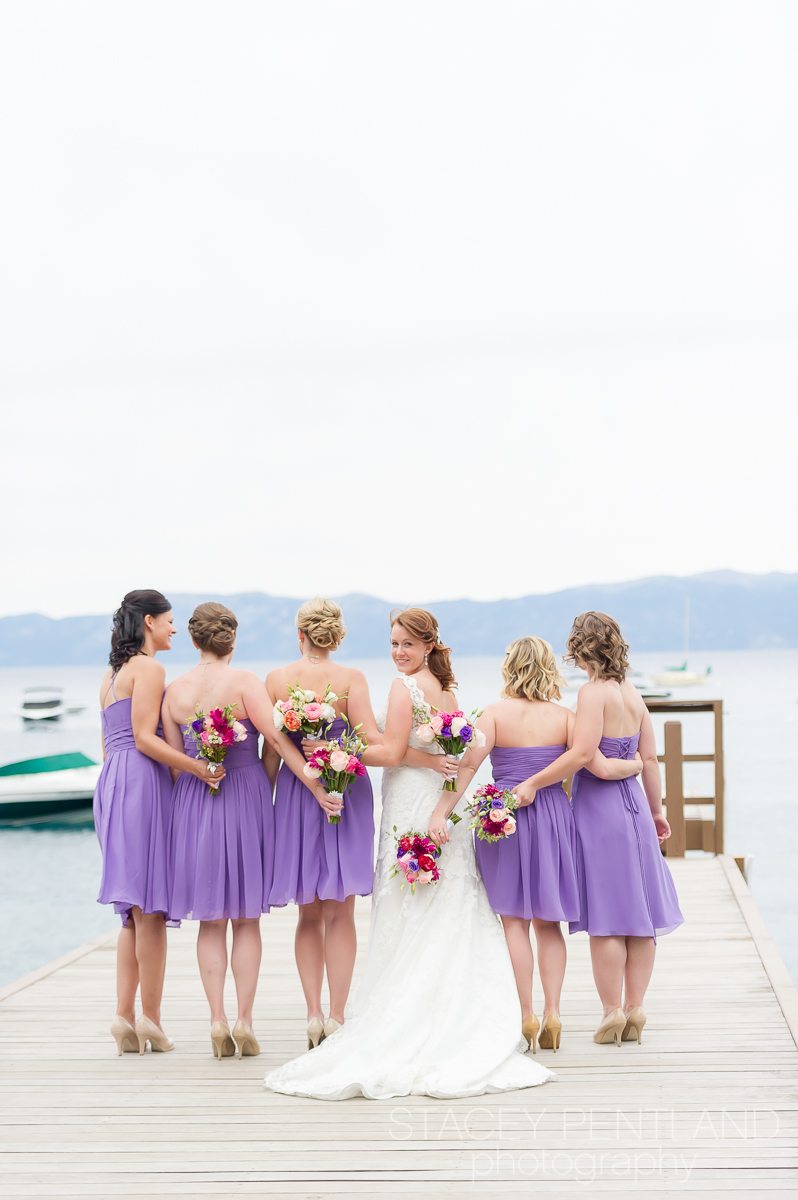 Danica bought each of her bridesmaids a vintage brooch for their bouquets.