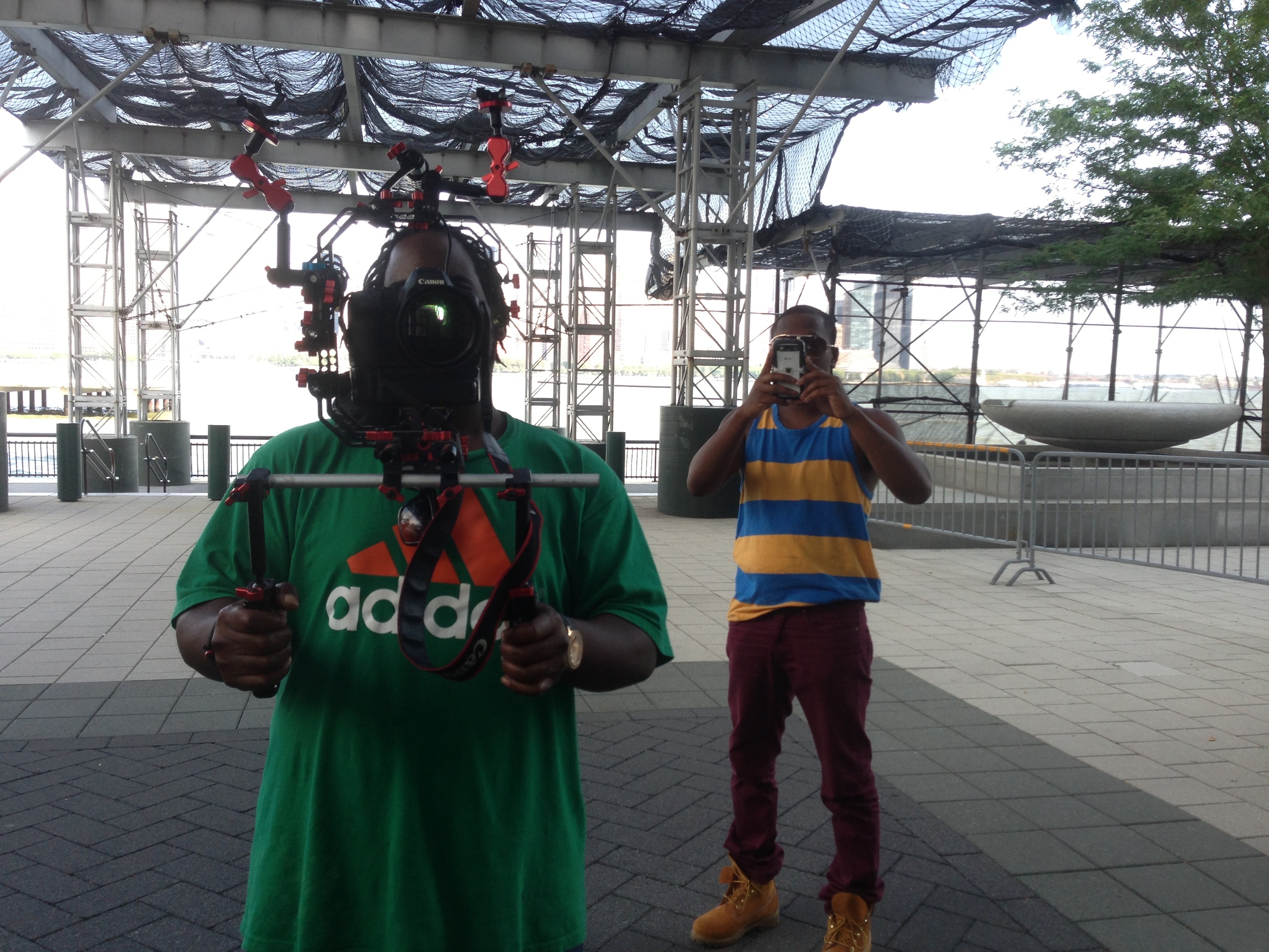 Here is a photo of my brother holding the camera rig, I really don't know what my best friend was doing lol.