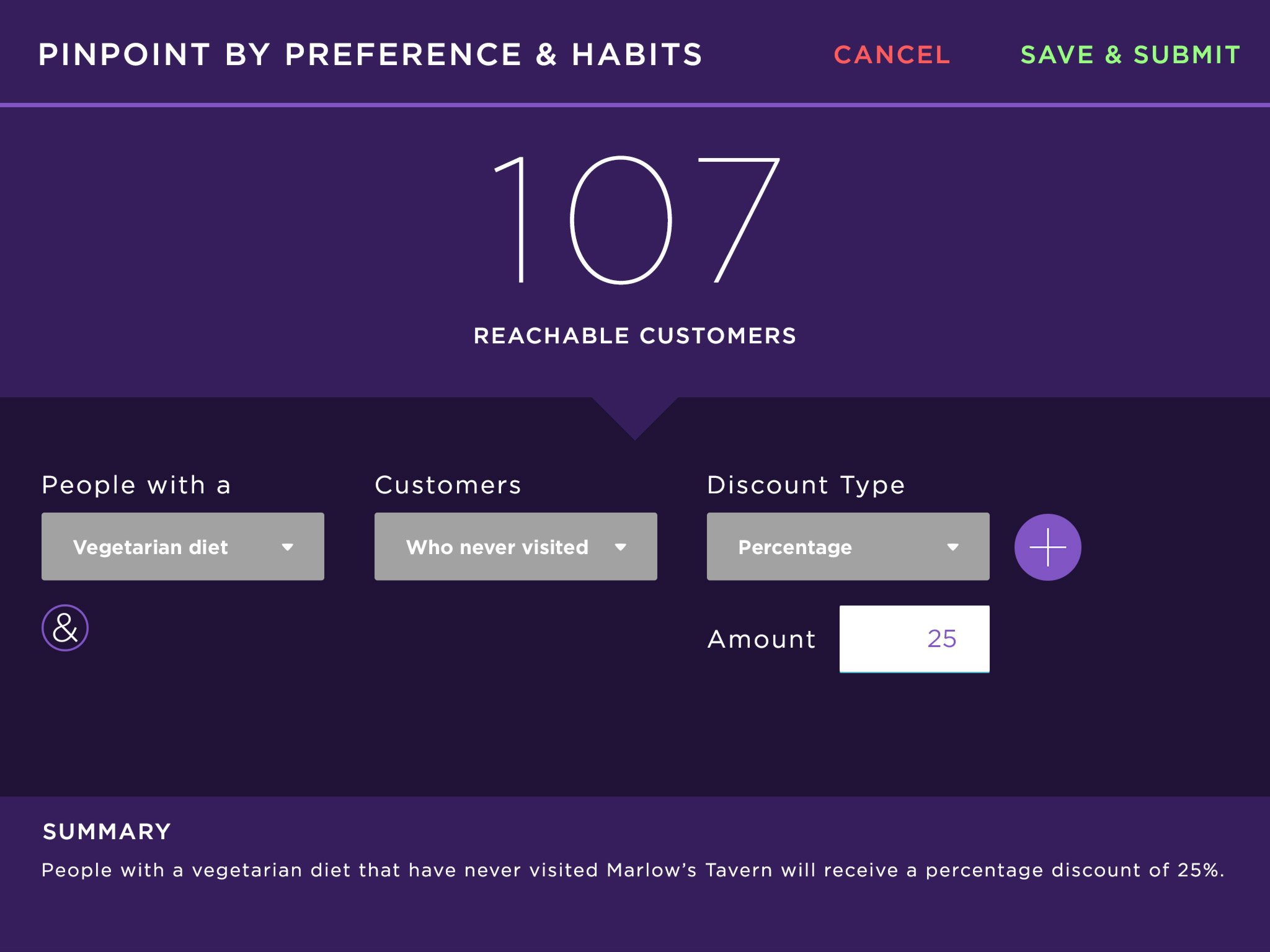Pinpoint Campaign Building — Customer Filters and Summary
