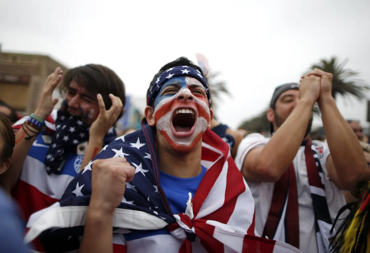 USA headband $8, USA face paint $5, USA flag $49 Rooting for your country with a bunch of strangers.... whatever that equals