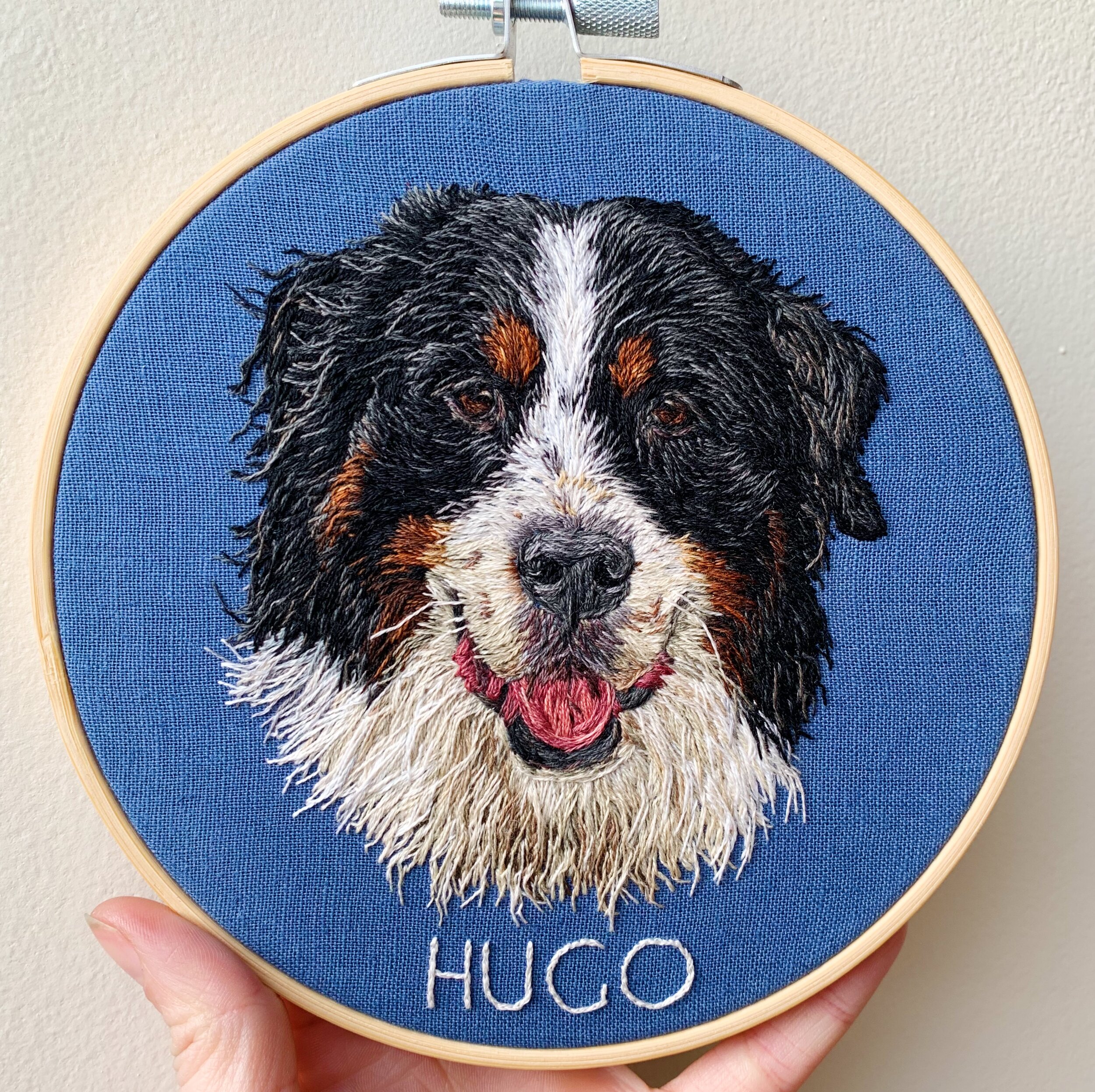 Pet portrait Custom patch Border collie,Hand embroidered Patch Embroidery Dog portrait