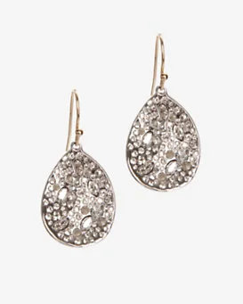 Alexis Bittar Crystal Encrusted Rhodium Small Drop Earrings.