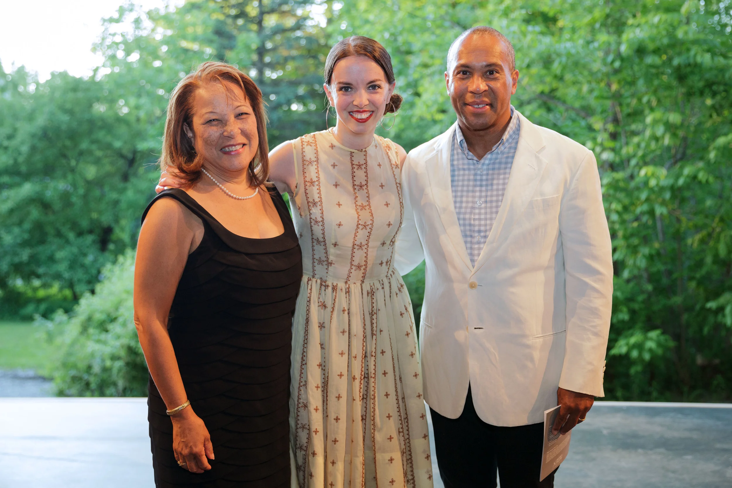 PHOTO CAPTION: First Lady Diane Patrick and Governor of Massachusetts Deval Patrick backstage with 2013 Jacob’s Pillow Dance Award Winner Michelle Dorrance. Photographer Karli Cadel; courtesy of Jacob’s Pillow Dance