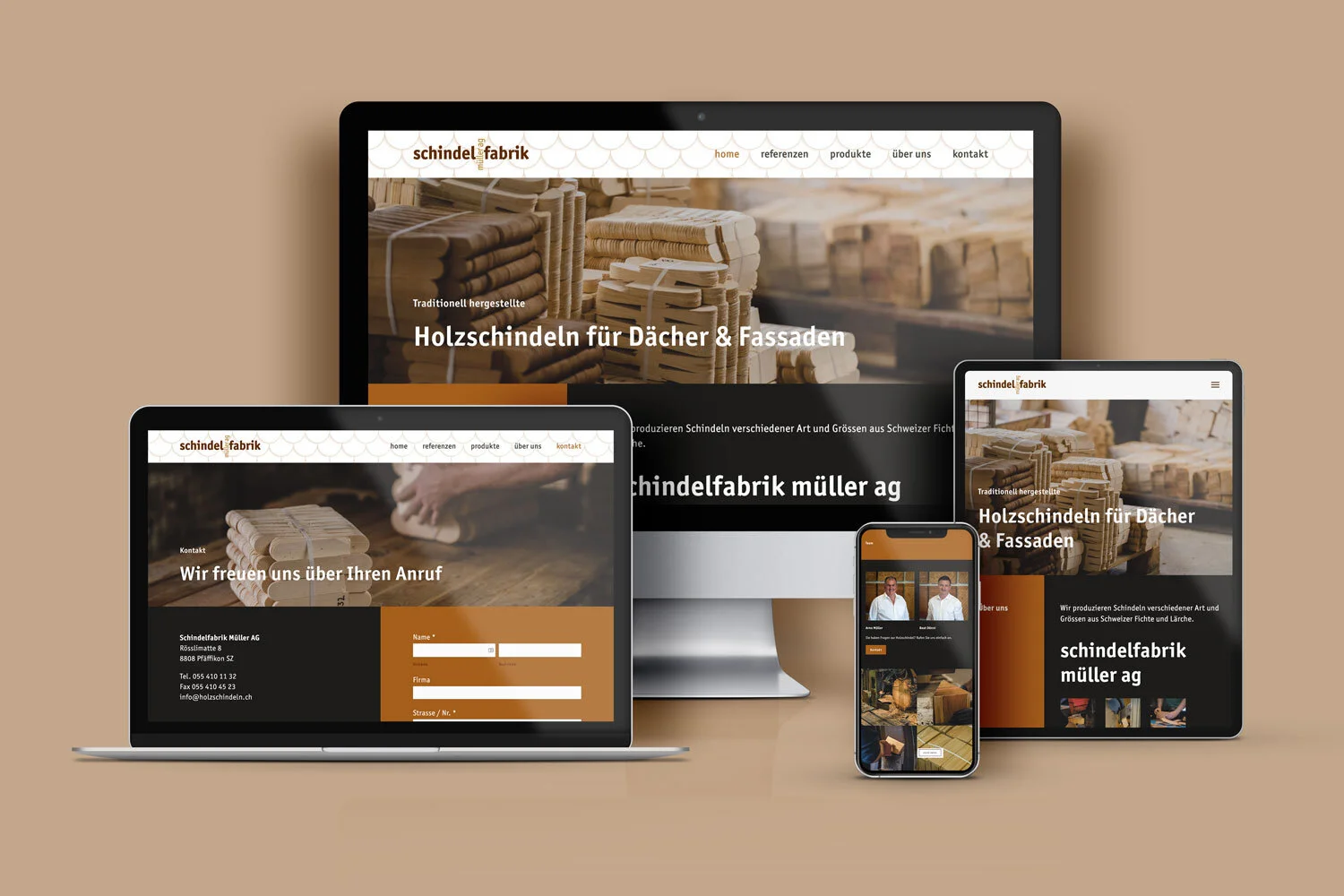 Webseiten Re-Design für die Schindelfabrik Müller AG