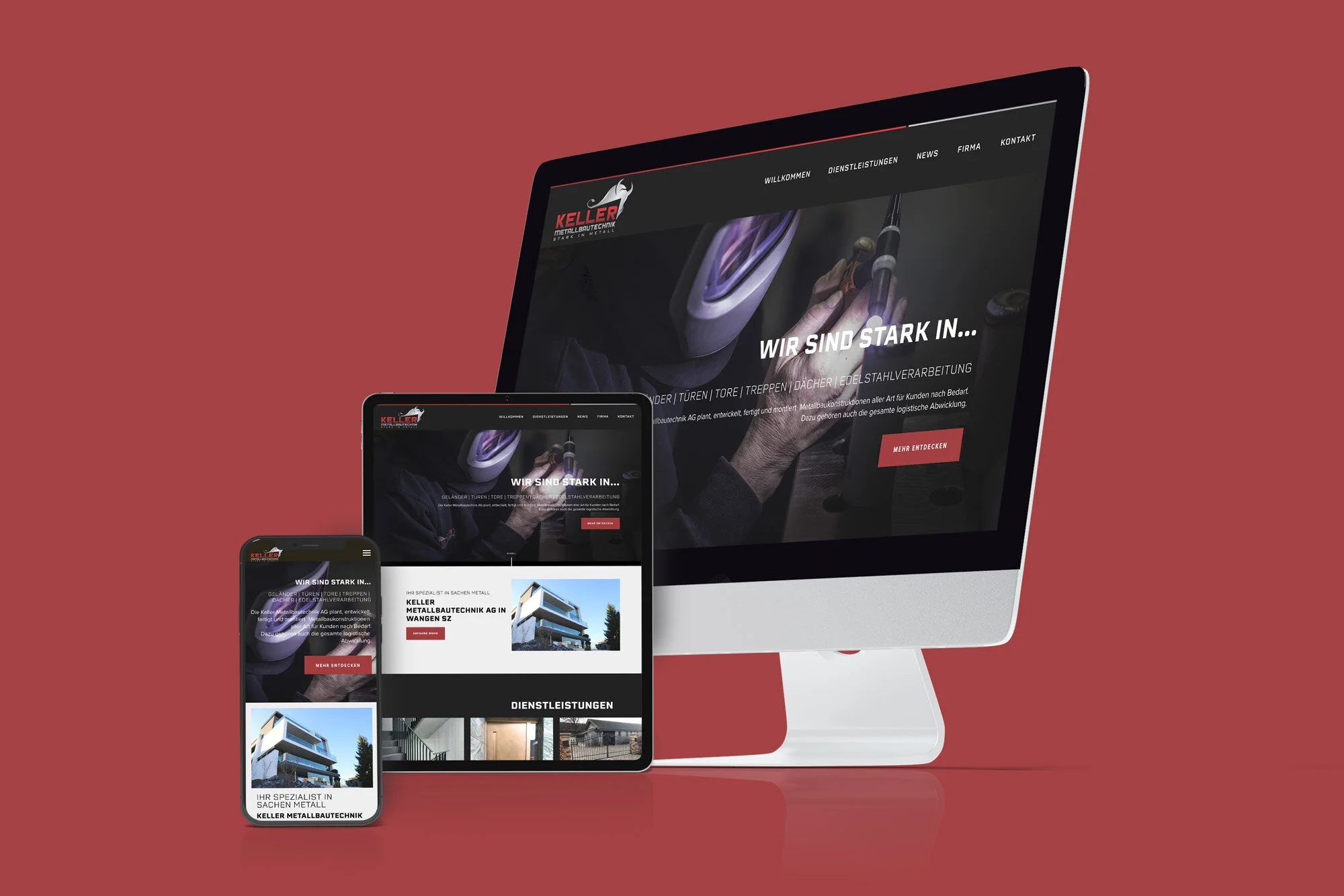 Webdesign und Fotografie für die Keller Metallbautechnik AG