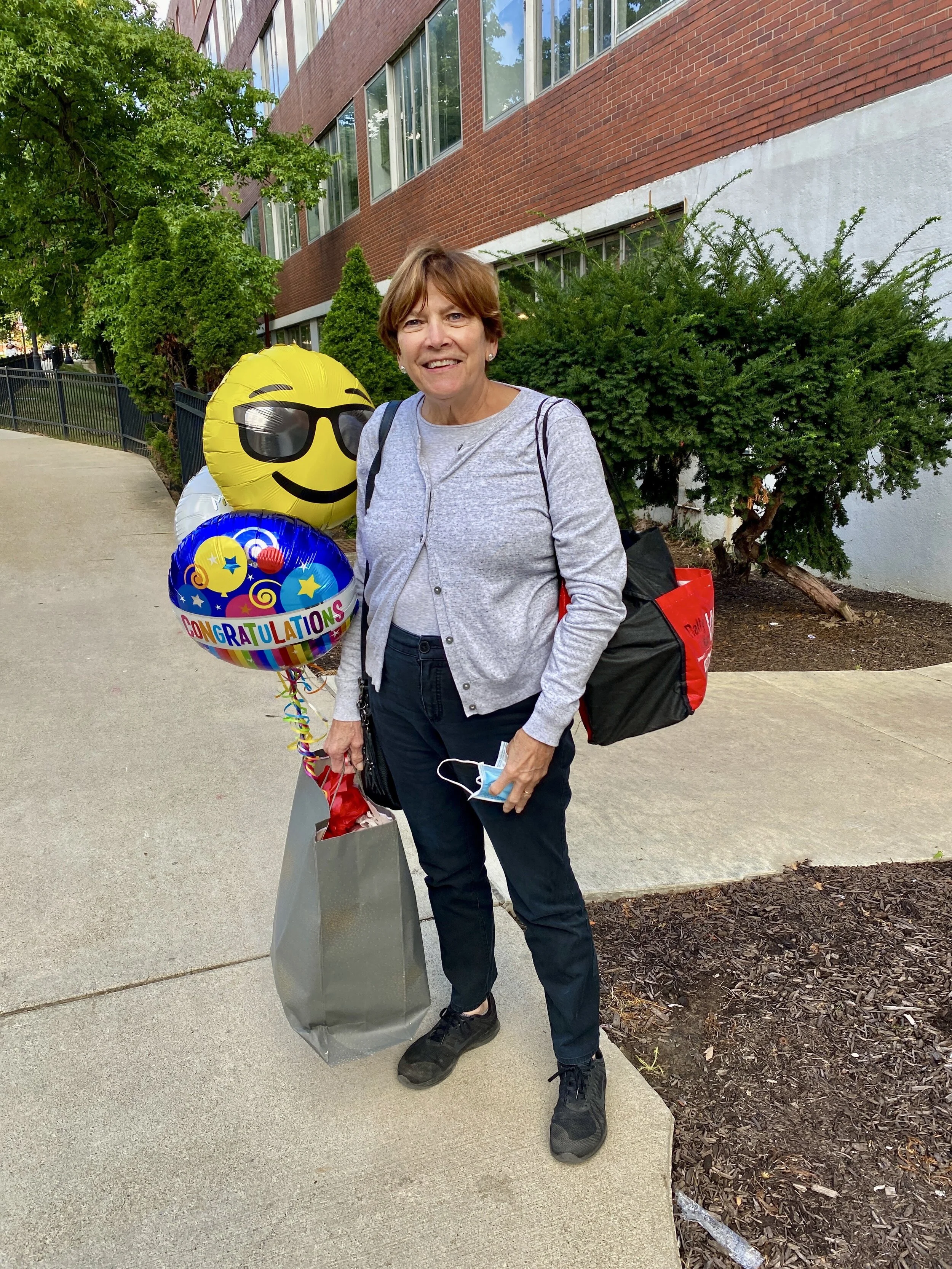 Walking out her last day after 18 years