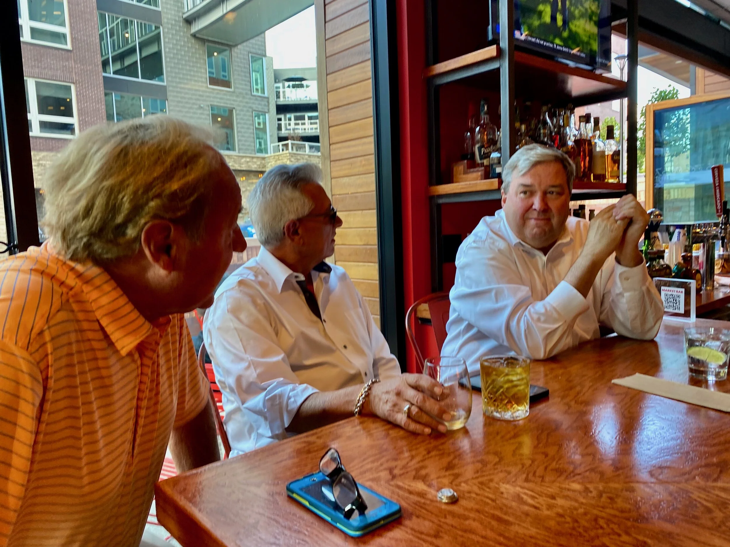 Nice guy buys champaign for all to celebrate Joan's retirement.
