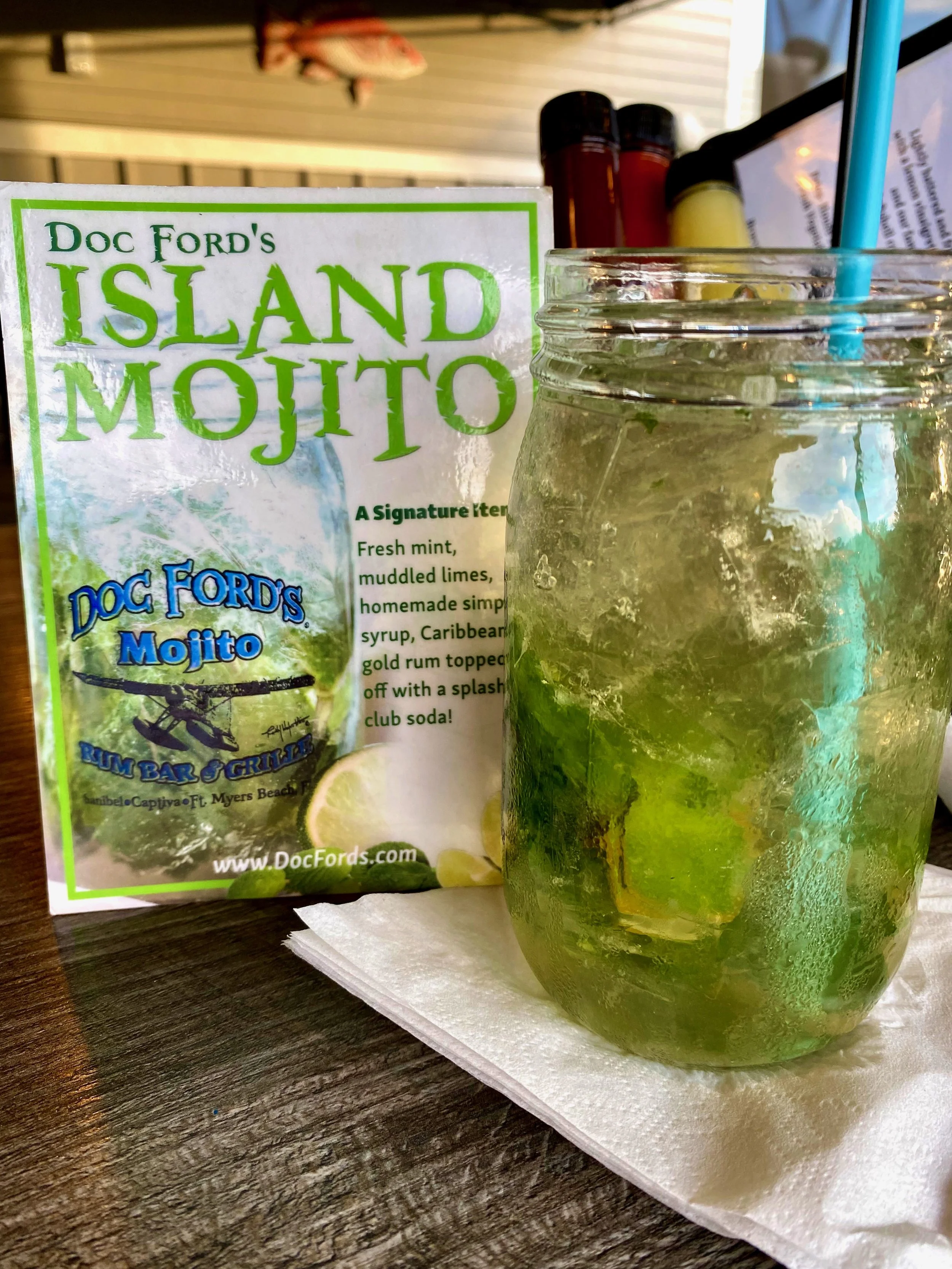 Joan always starts with a Doc Ford's mojito