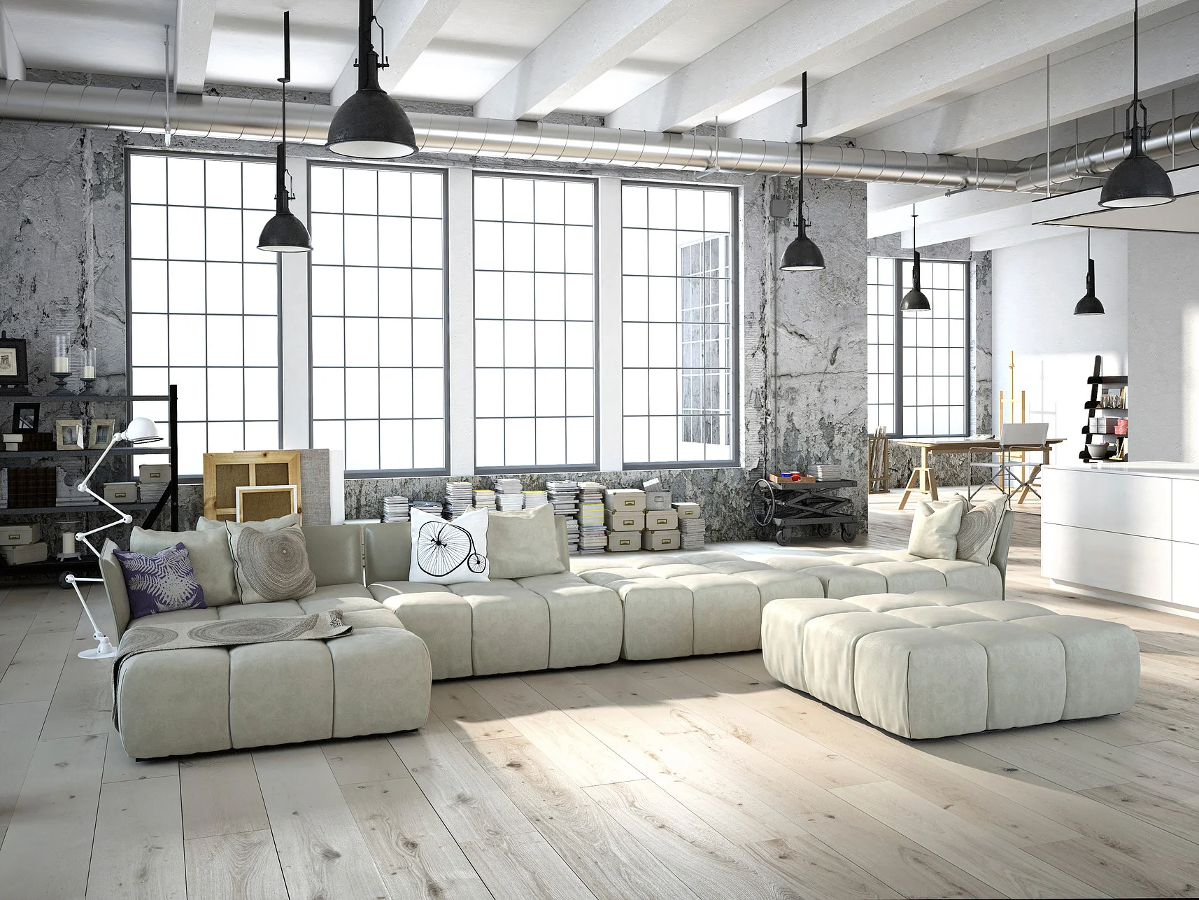 modern living room. 3d rendering