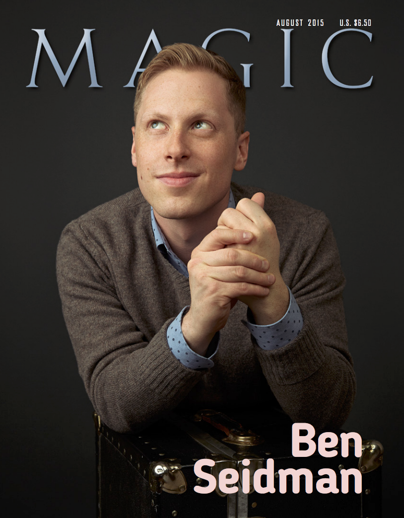 entertainer portrait of comedy magician Ben Seidman for cover of Magic Magazine by portrait photographer Hanna Agar