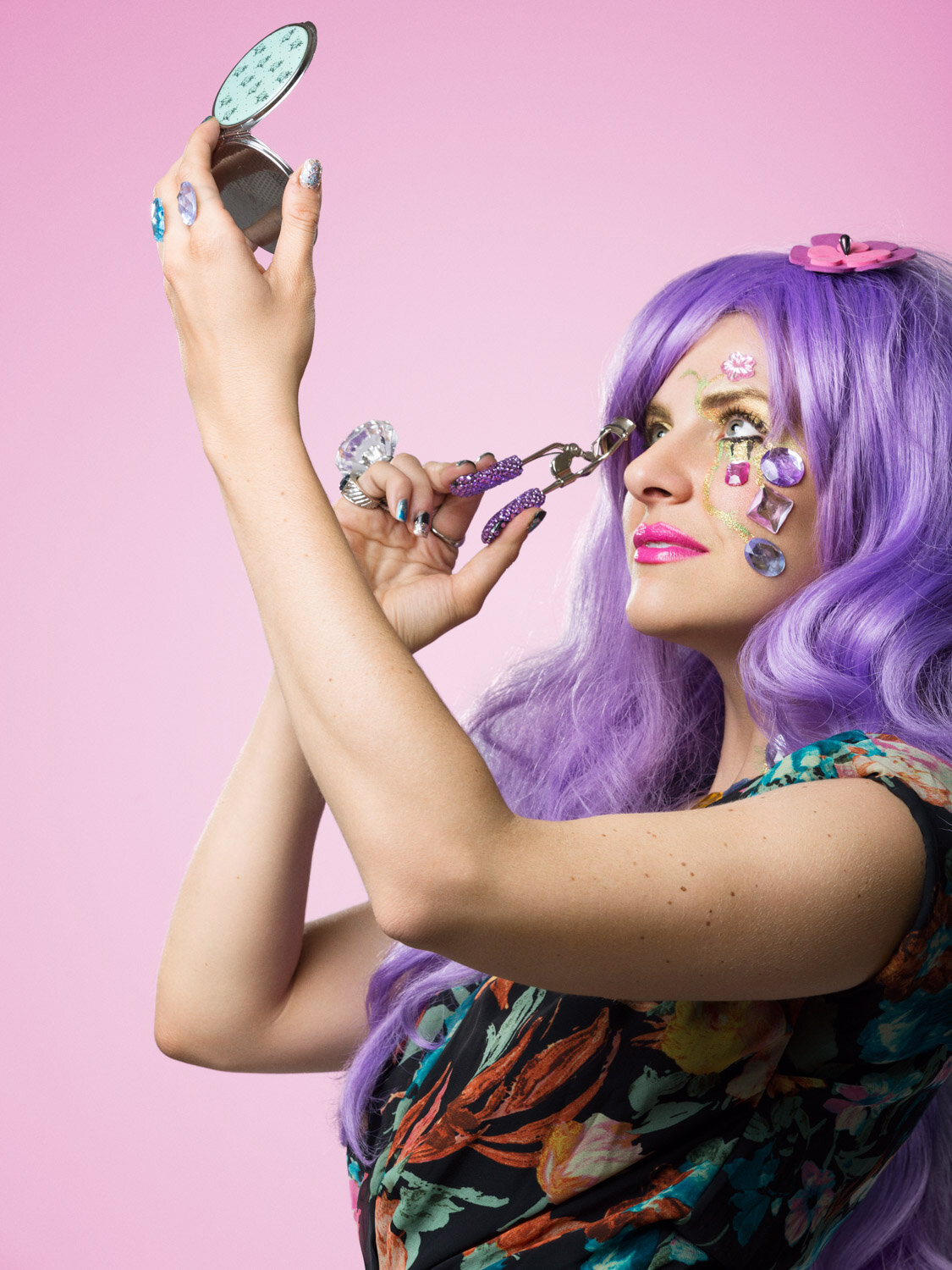 bedazzled beauty portrait promoting entertainer Michelle Joni by creative portrait photographer Hanna Agar