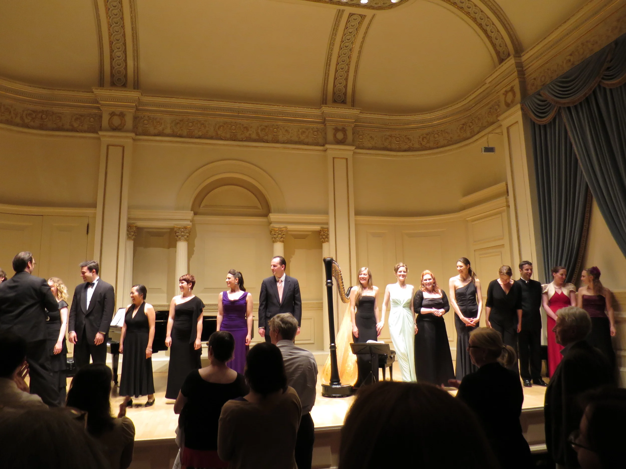 Bows at the end of the performance. Meg's piece was well received. One woman grabbed her arm after the concert and said "Your piece made me cry." Meg was gratified to get such positive feedback, and felt &nbsp;honored that her piece was included in …