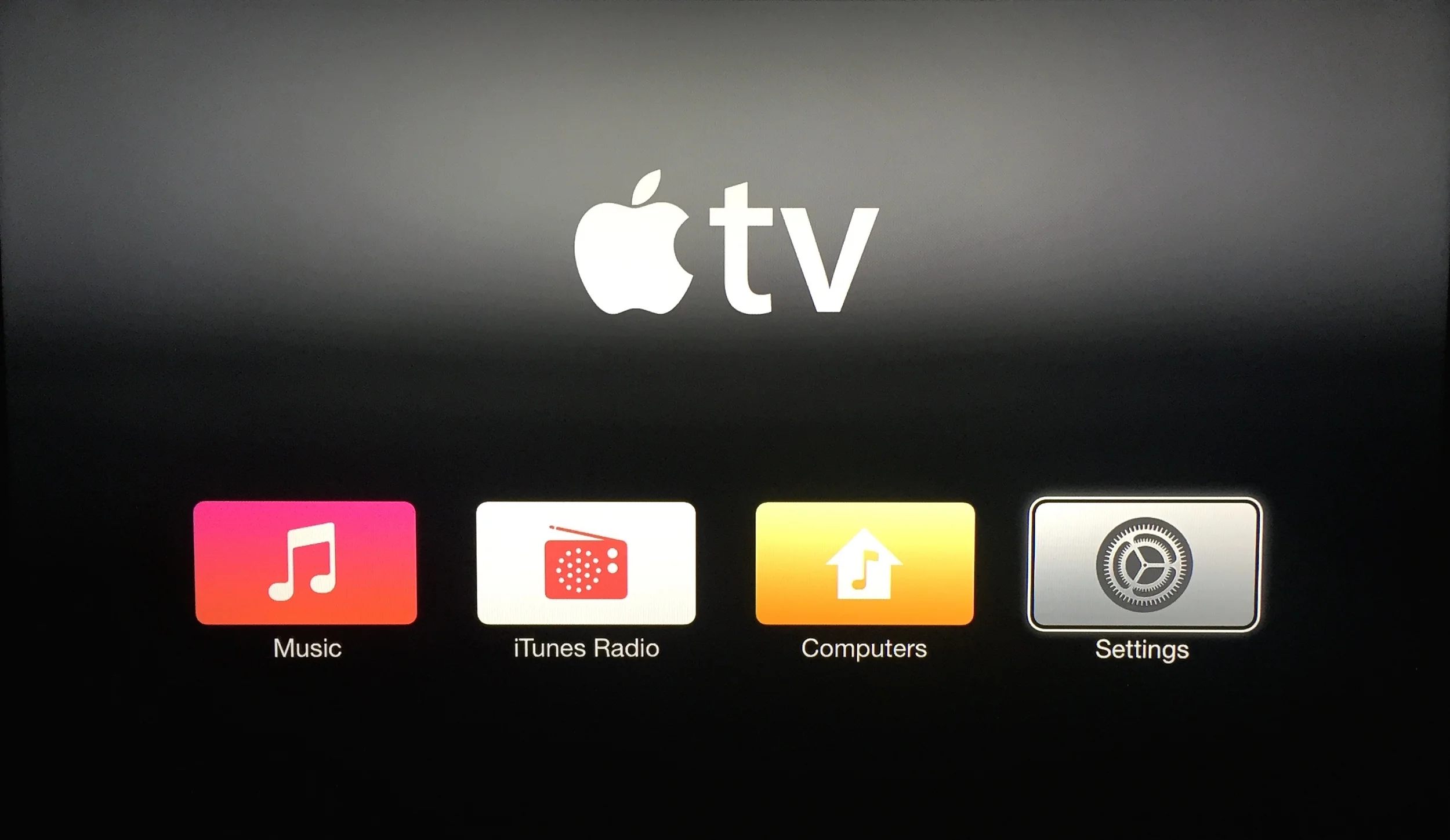 This is what the Home screen looks like with All Main Menu & Purchase and Rental items hidden.
