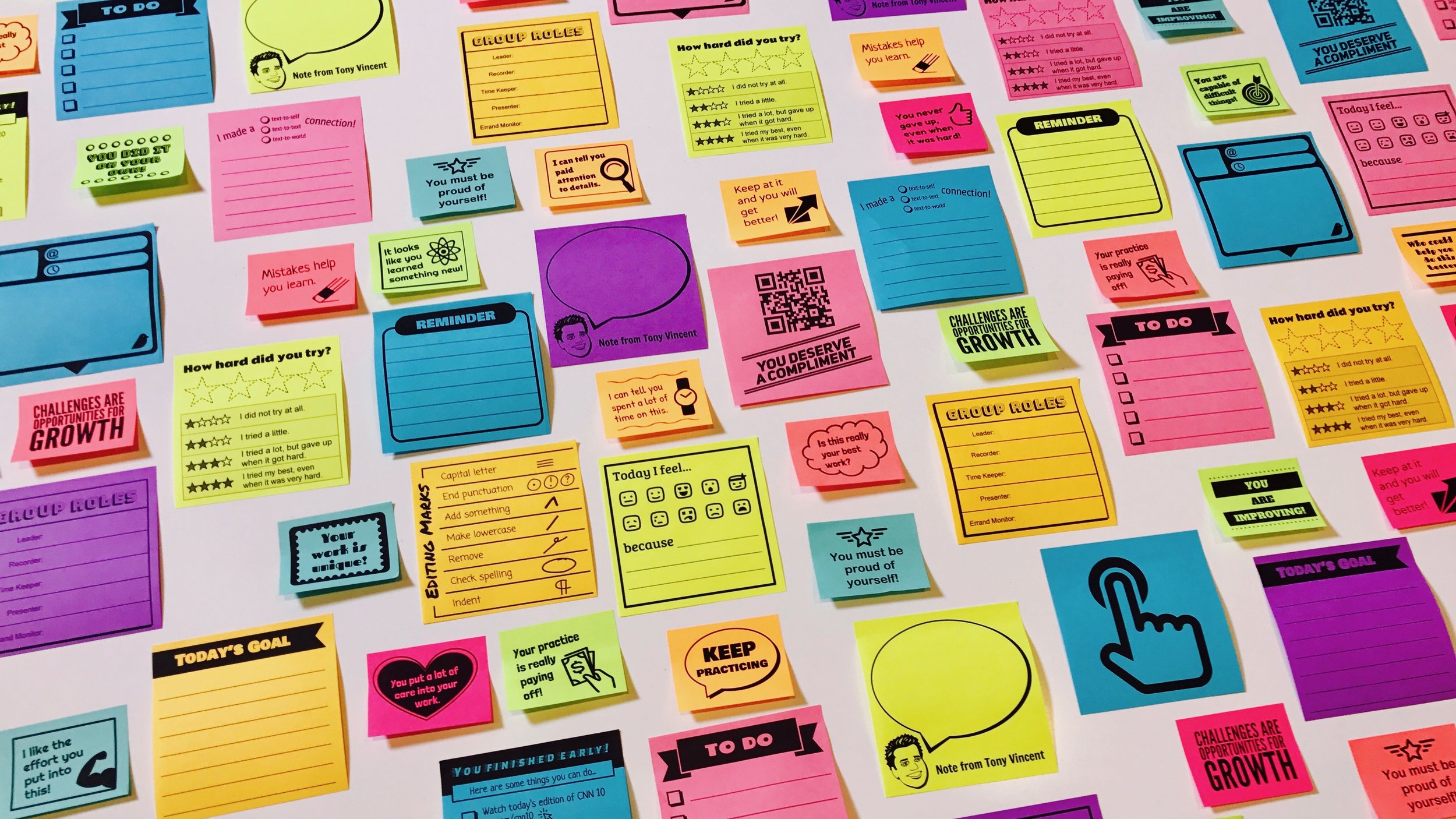 Virtual Sticky Notes, Free Template