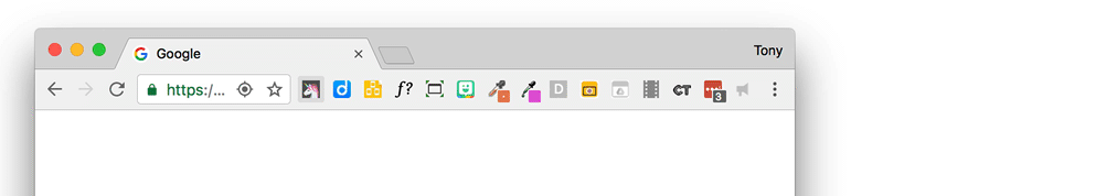 Dragging to hide chrome extensions