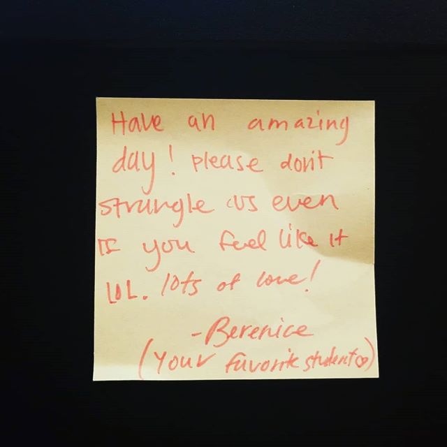 Found this note on my computer today 😍 #terrifictuesday (I asked my students what hashtag I should use heheh...) Have an amazing day friends!!
.
.
.
#firstyearteacher #iteachtoo #iteachhighschool #iteachmath #mathteachertribe #mathteacher #teachersf