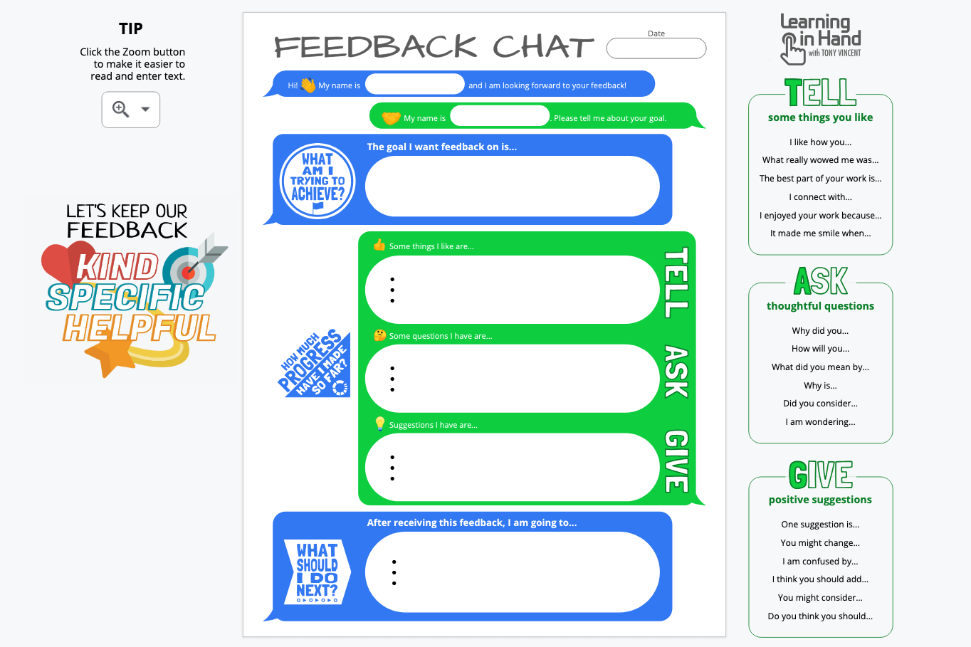 Feedback Chat Digital Version Screenshot