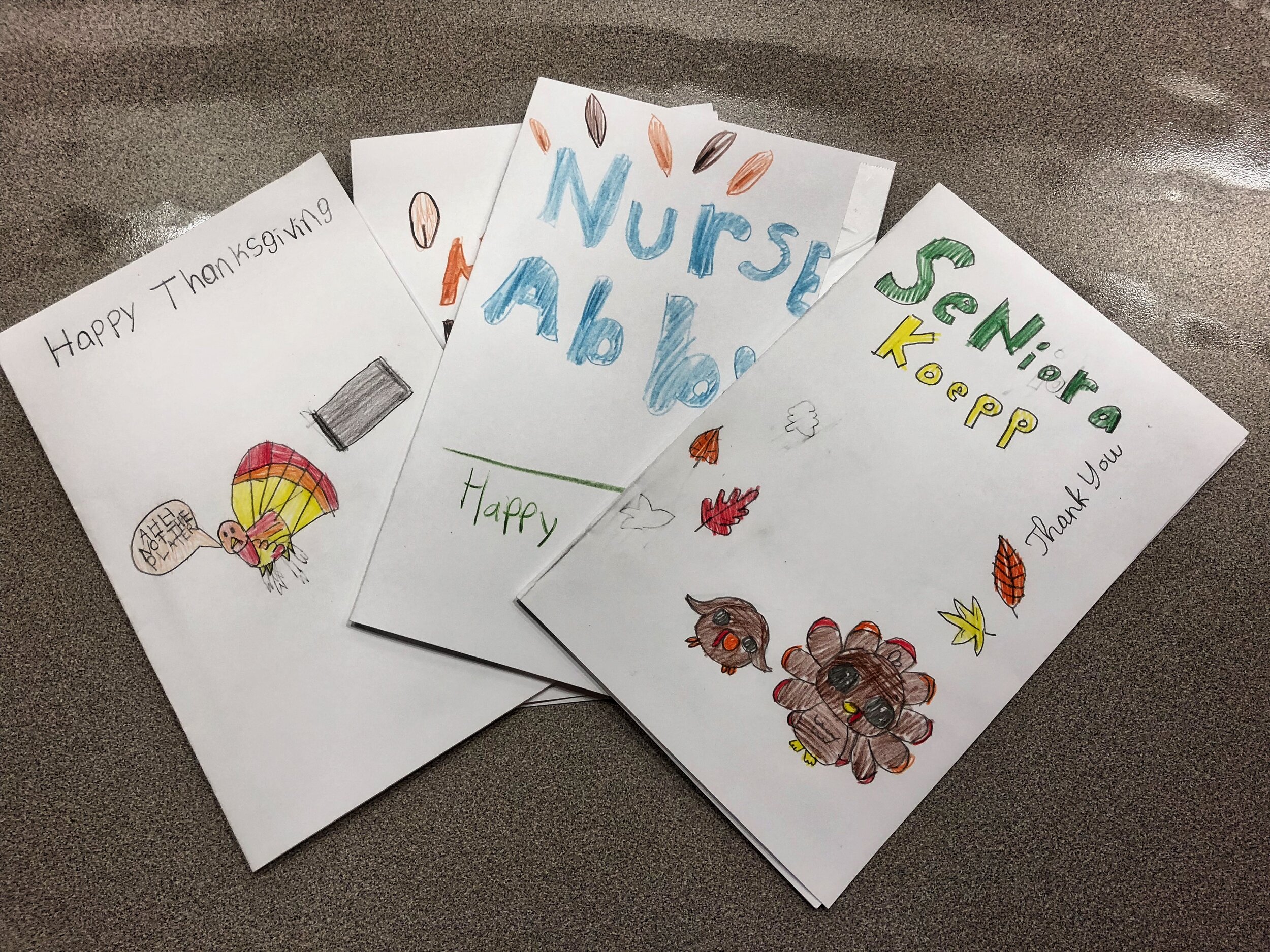 Fronts of Thank You card.