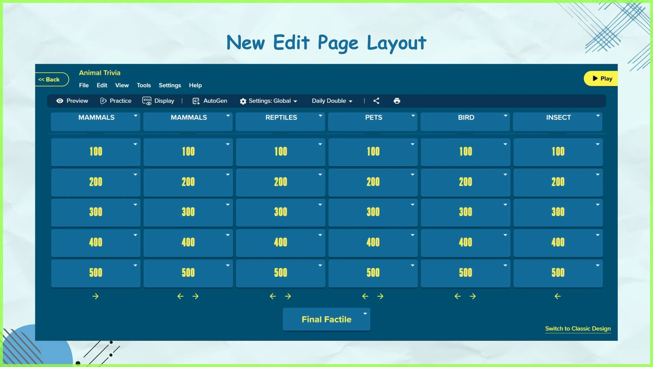 Go from PDF to a complete classroom Jeopardy experience with Factile