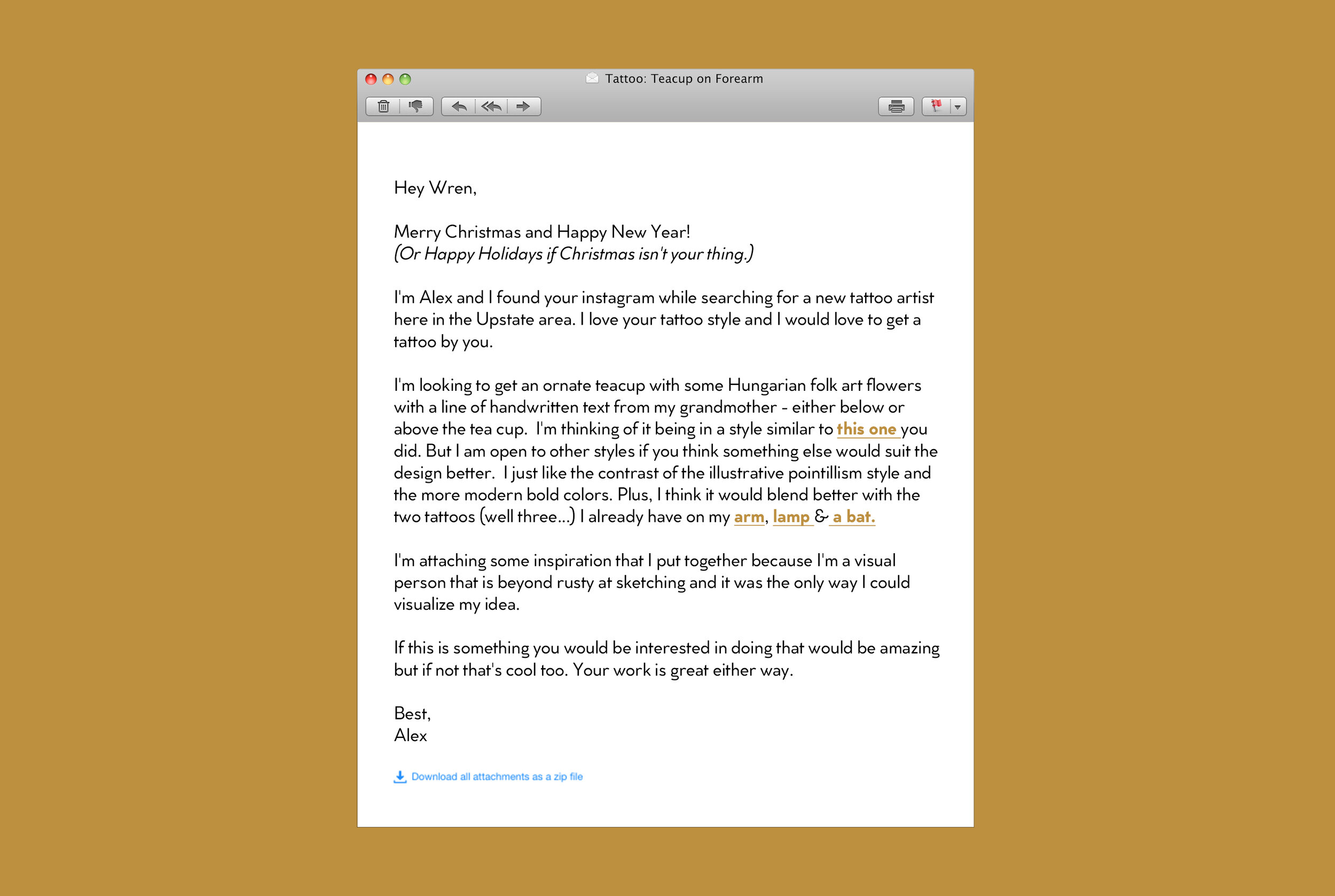 How To Email a Tattoo Artist — Alex Lucas  Print, Editorial