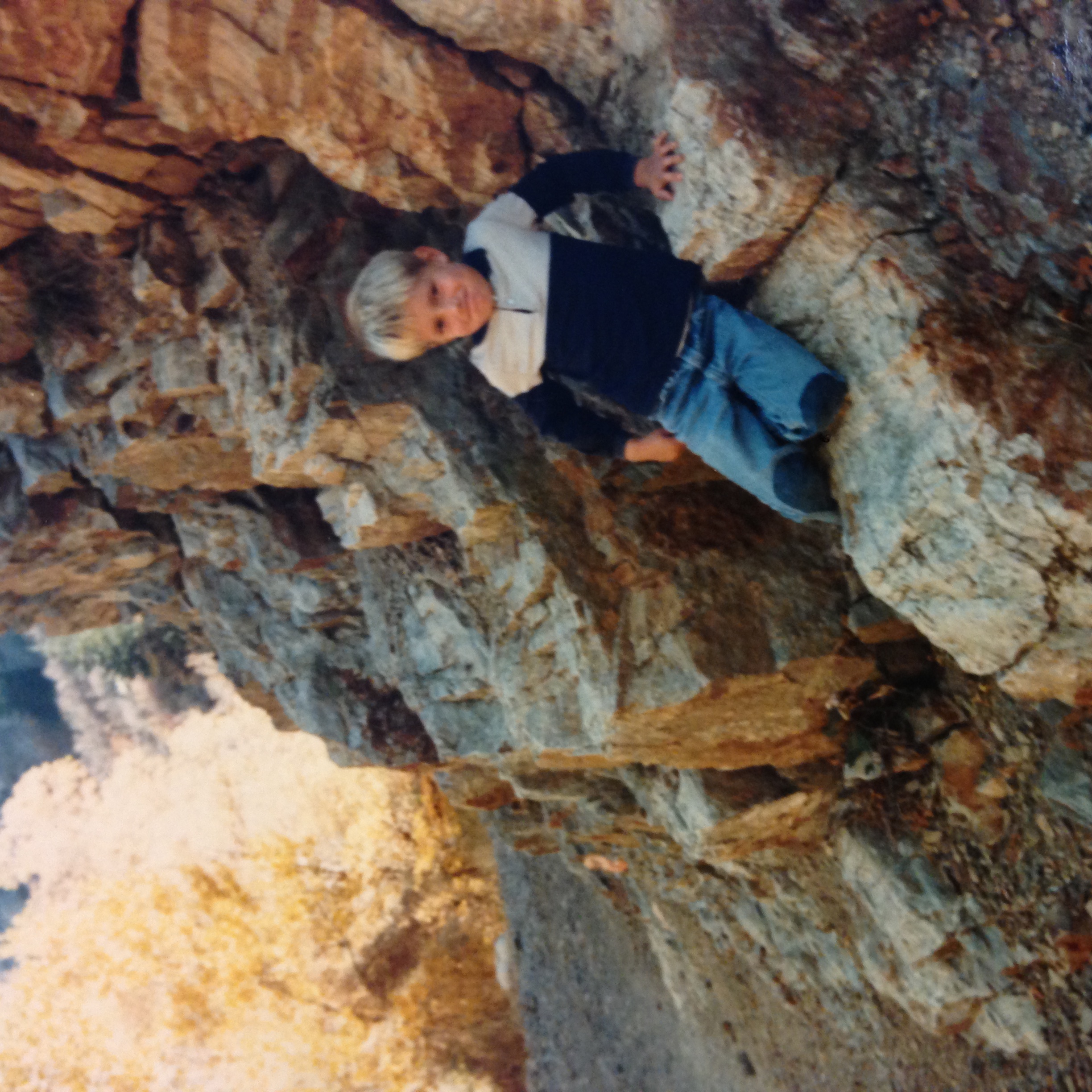 Just like her son, Mom loved being in nature. She took this of me while we were out hiking together. Yes she made those clothes.