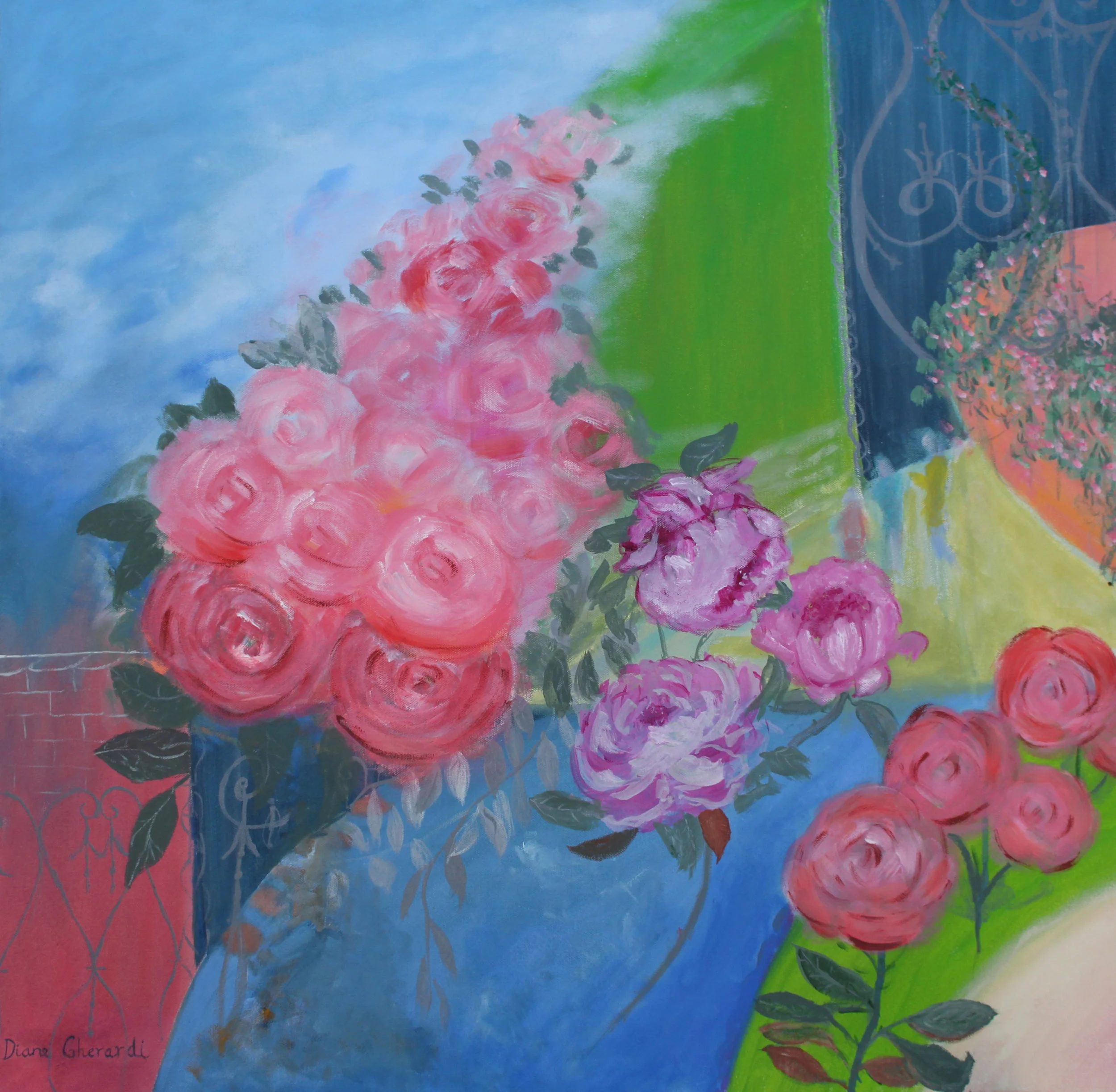 Flowers in the city after Hockney $450