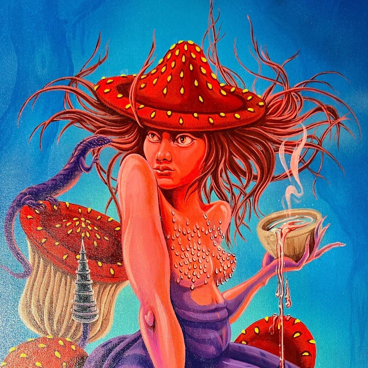 Strawberry tea acrylic on canvas detail.JPG