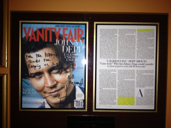 Johnny Depp frequented the Kerryman while playing the role of notorious bank robber John Dillinger in the film "Public Enemy."