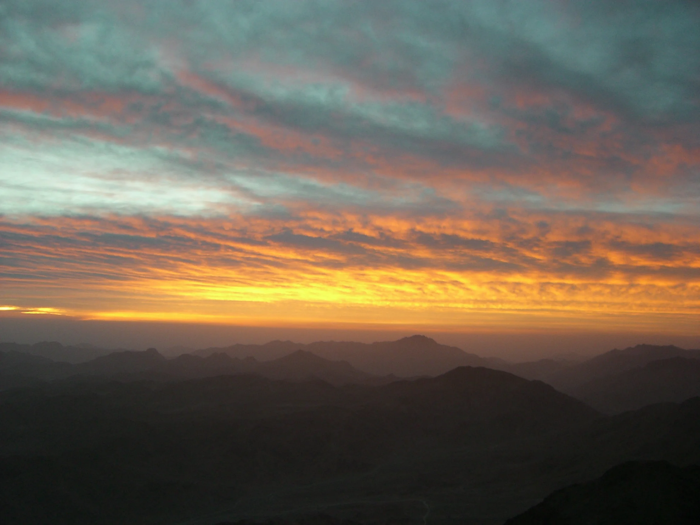 the sun rises over mount sinai, egypt