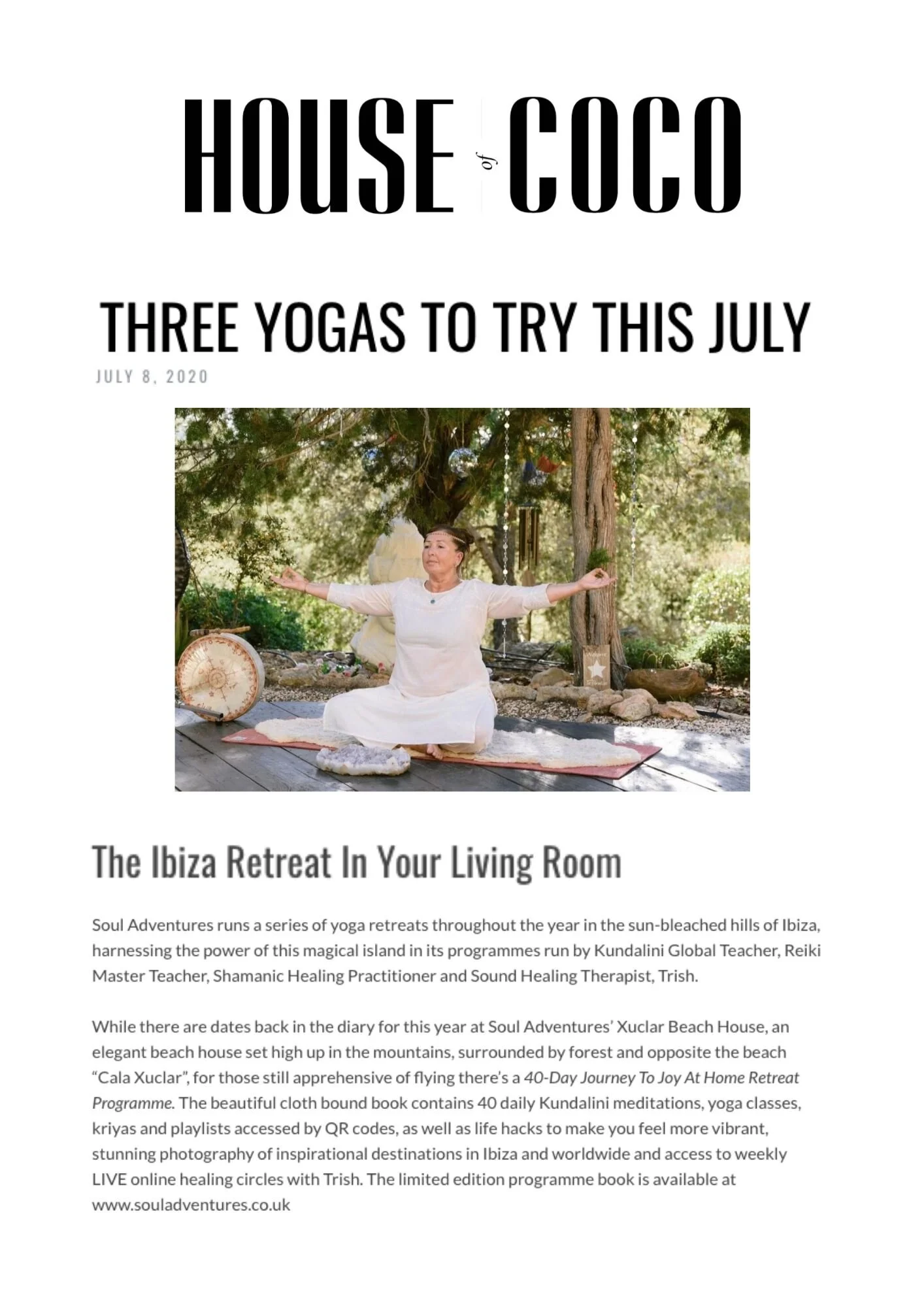 House of Coco - Three yogas to try this July