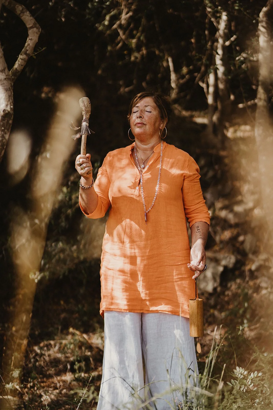 Trish with her shamanic drumstick