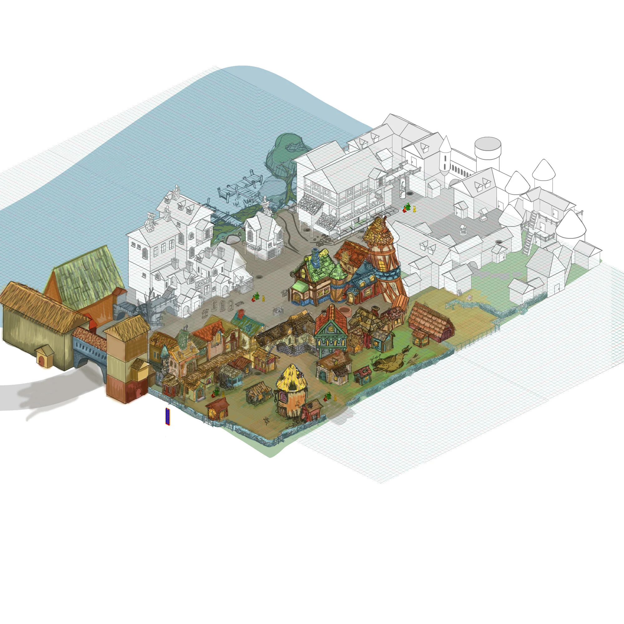 Digital color studies - MMO - Nickelodeon Virtual World