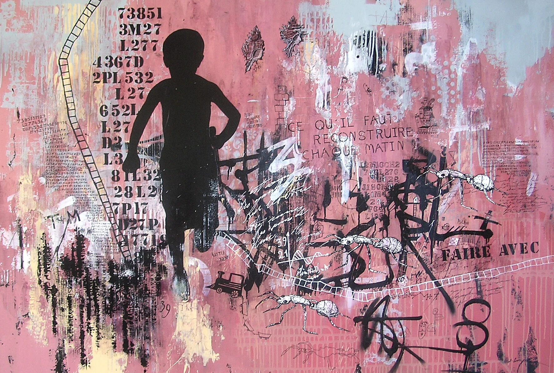 "Faire Avec" Original Mixed Media on Boxed Canvas