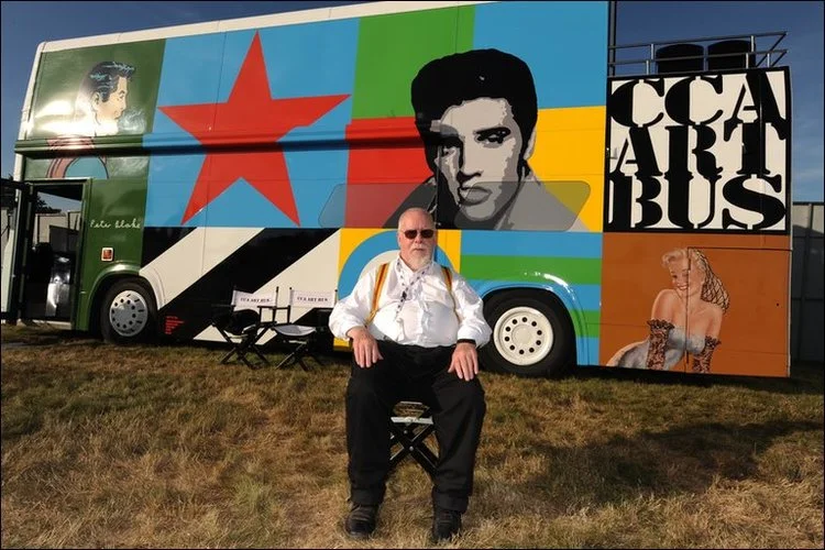 Sir Peter Blake with the Art Bus