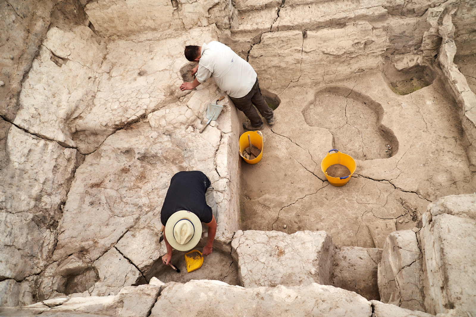  Onur and Numan clean Building 160 to start the 2017 excavation season. 