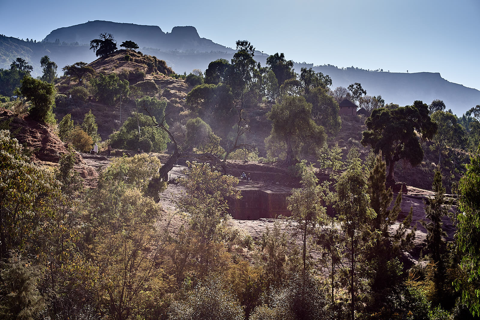  Tucked into the landscape, the Church of Saint George, Lalibela, Ethiopia. 