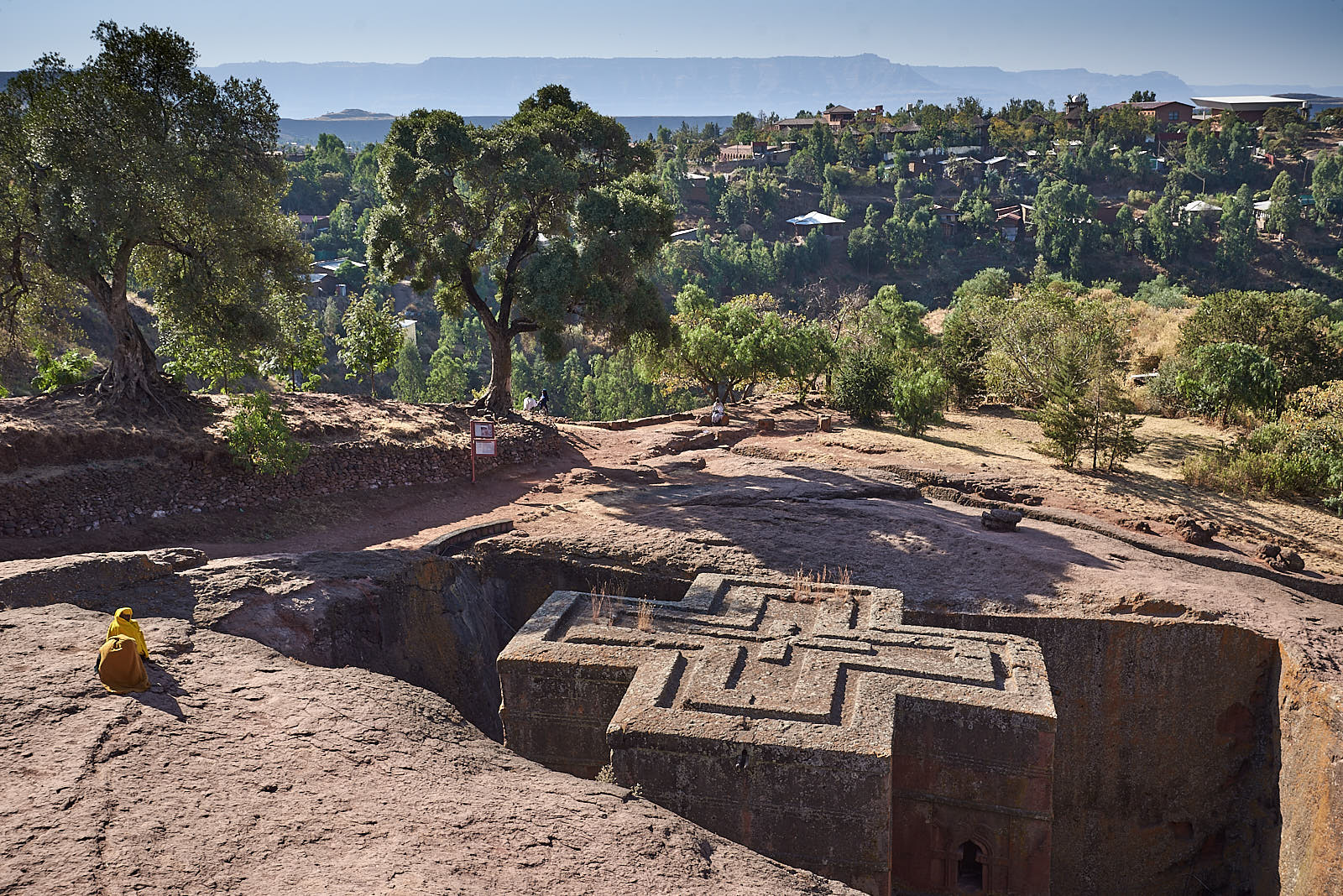  Carved out of volcanic sediment, the Church of Saint George’s crossed roof, Lalibela, Ethiopia. 