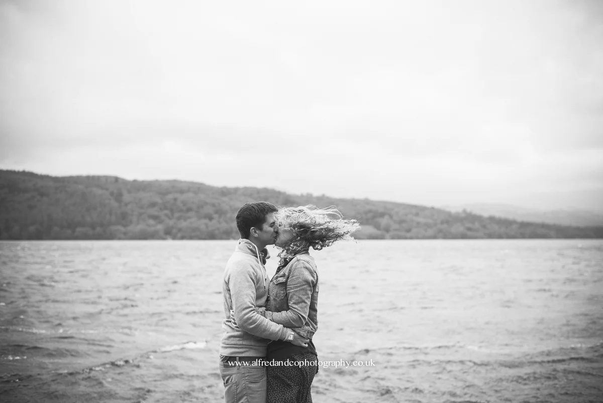windy day at bowness in the lake district