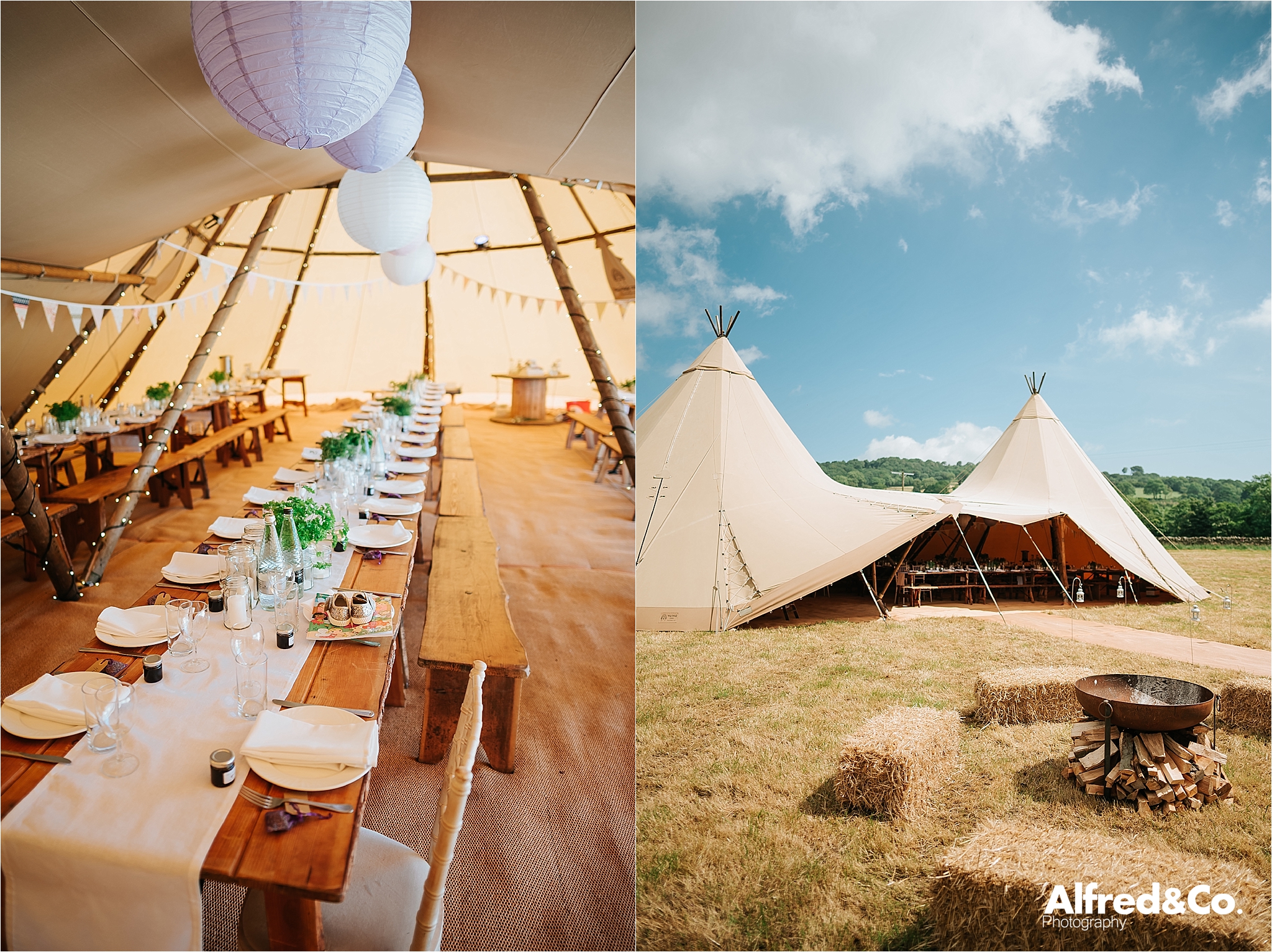 inside of tipi wedding