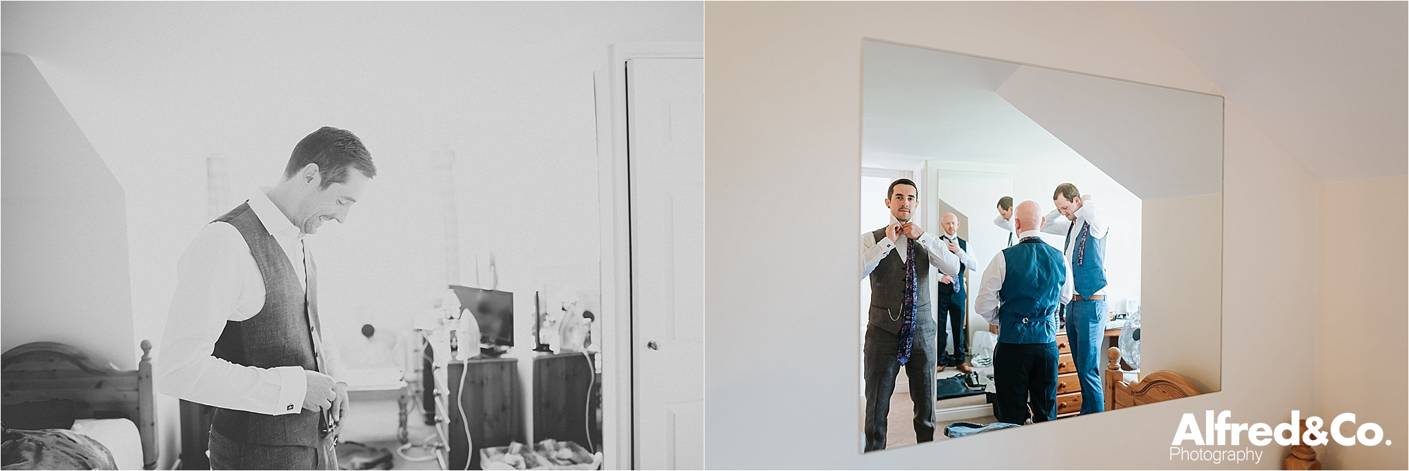 cool guys getting ready for wedding