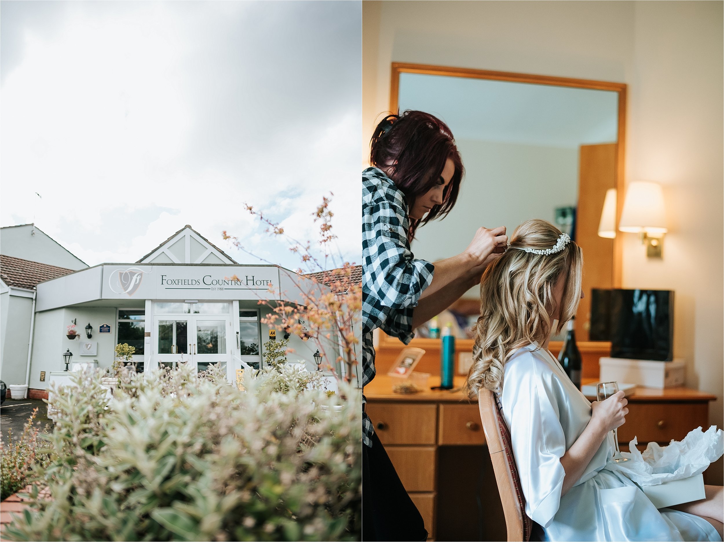 Bride gets ready for wedding