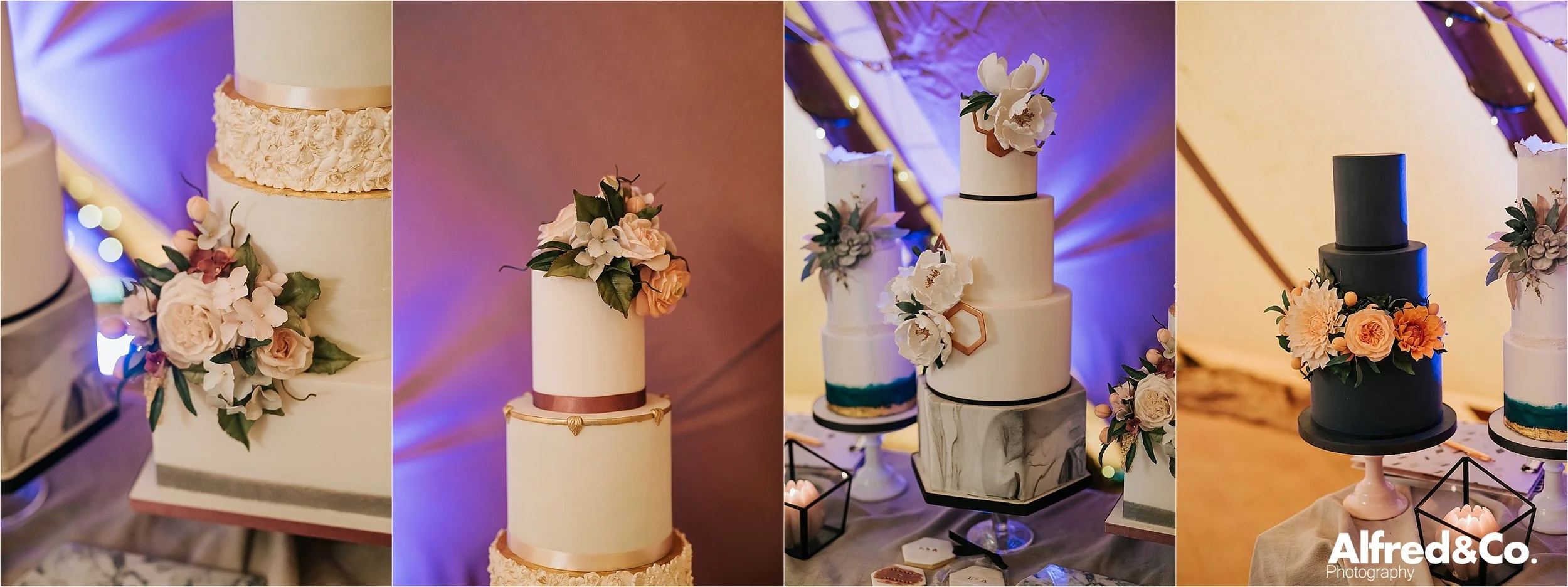 Wedding Cakes in tipi in cheshire